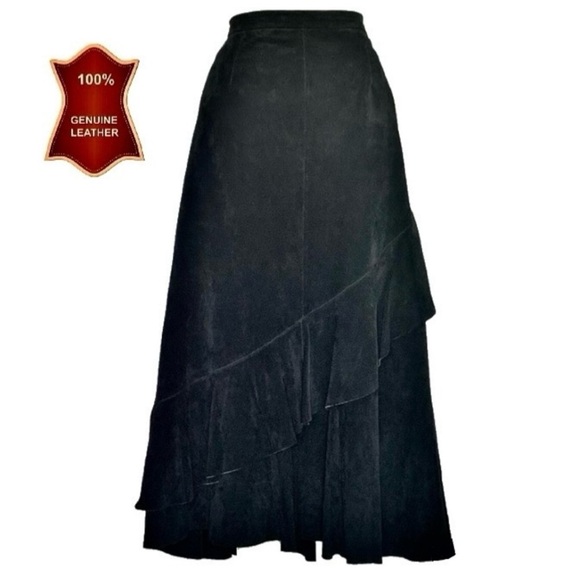 Dresses & Skirts - Elegant Black Leather Maxi Skirt